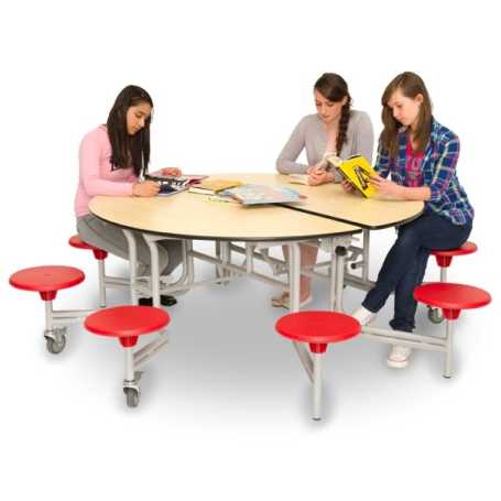 Circular Mobile Folding Table Unit