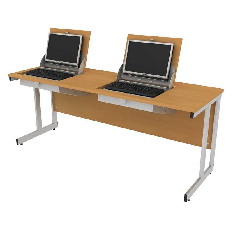 Secure Flip Top Computer Desks No 1 Dual Desk Use Solution Mike