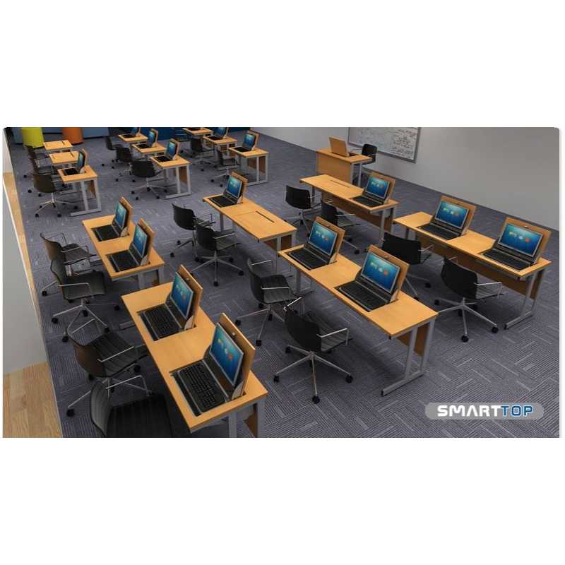 Smart Top Ict Desks Two Person Flip Top Computer Desks