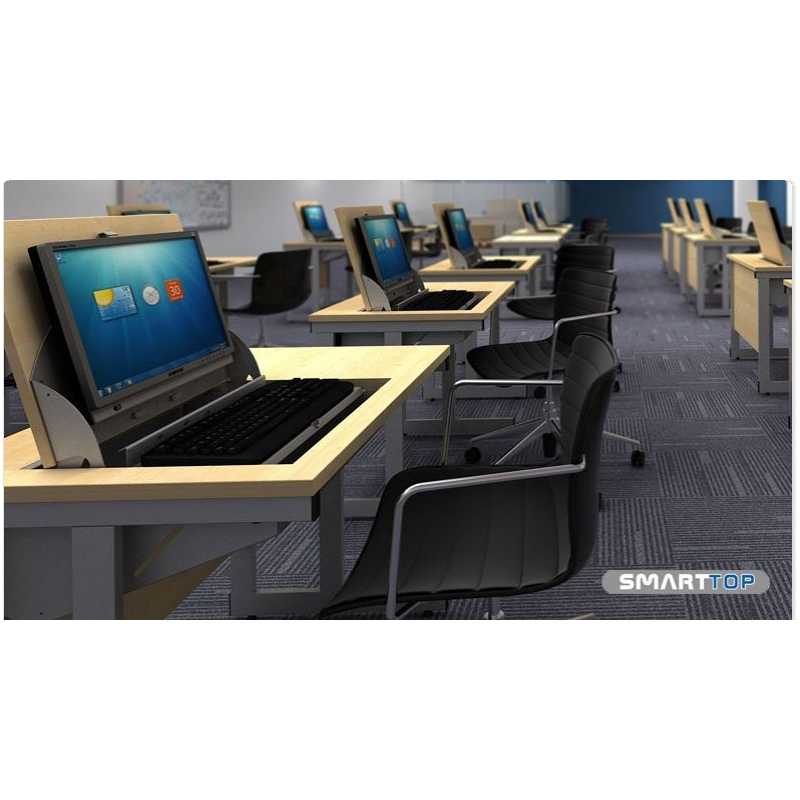 Smart Top ICT Desks Two Person Flip Top Computer Desks