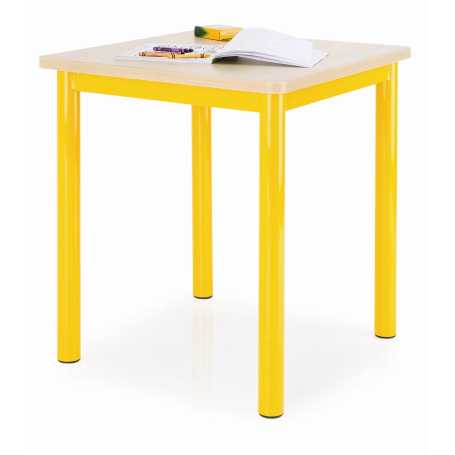 Square Classroom Table with Coloured Legs