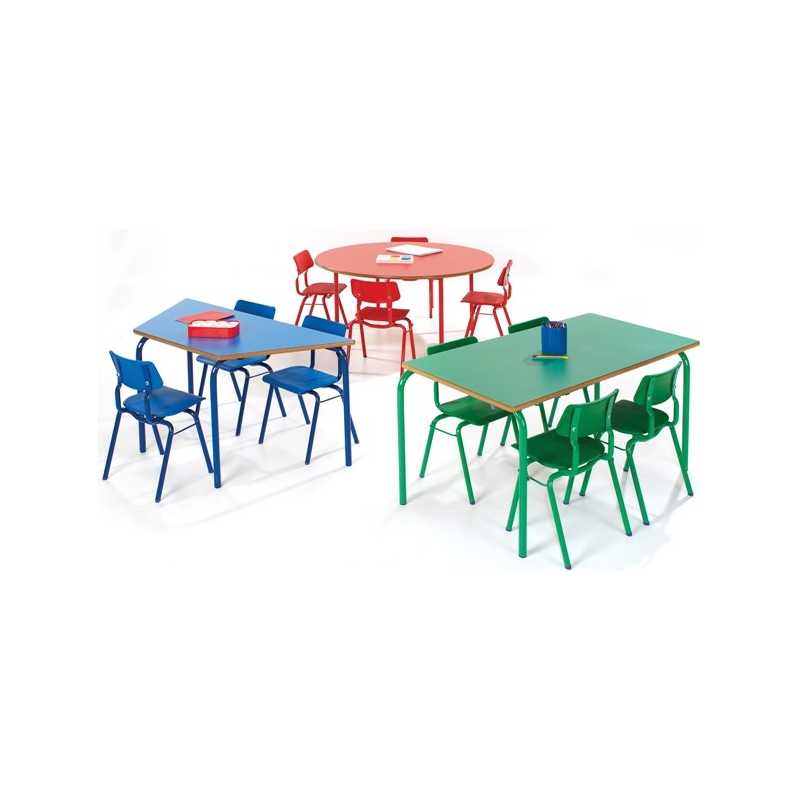 Rectangular Classroom Table with Coloured Legs