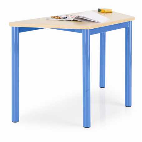 Trapezoidal Classroom Table with Coloured Legs