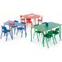 Trapezoidal Classroom Table with Coloured Legs