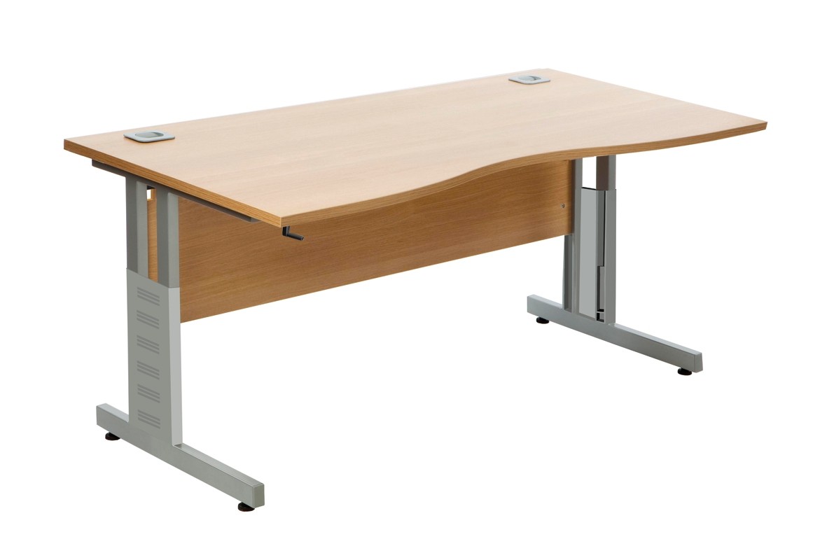 Crank Handle Height Adjustable Desk Double Wave
