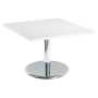 Square or Rectangular Reception Coffee Table with Chrome Trumpet Base