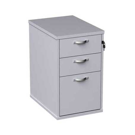 Modern 3 Drawer Desk High Pedestal