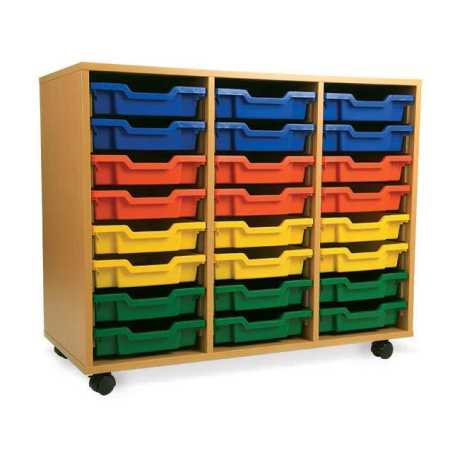 3 Bay Classroom Storage Unit 18 or 24 Trays