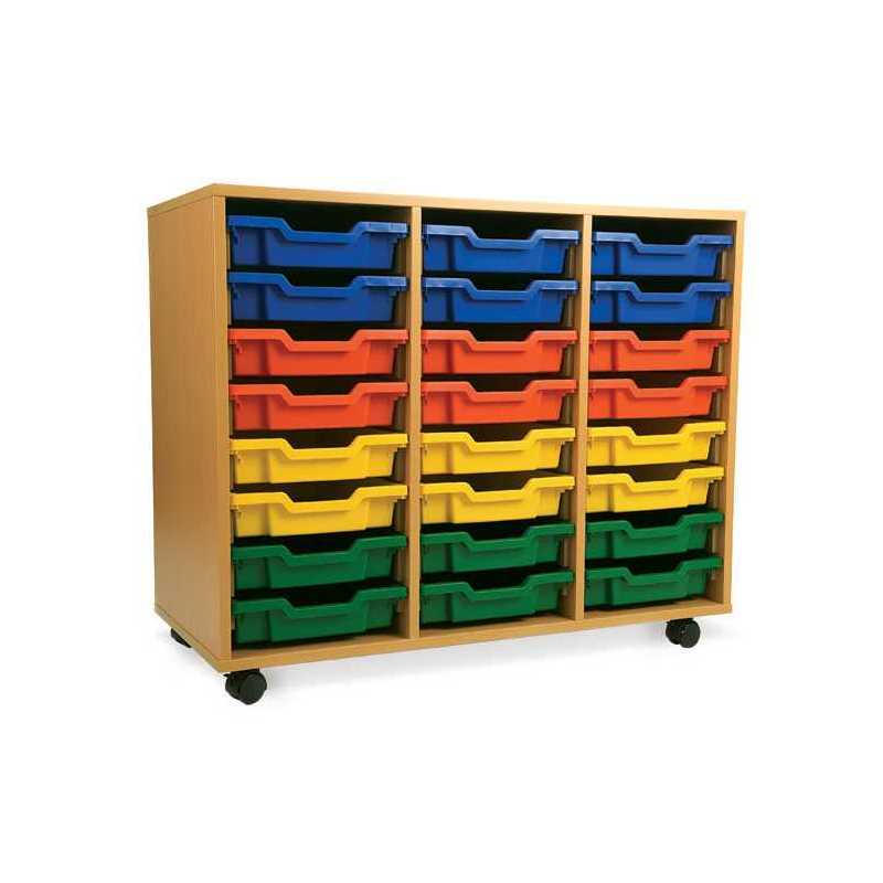 3 Bay Classroom Storage Unit 18 or 24 Trays