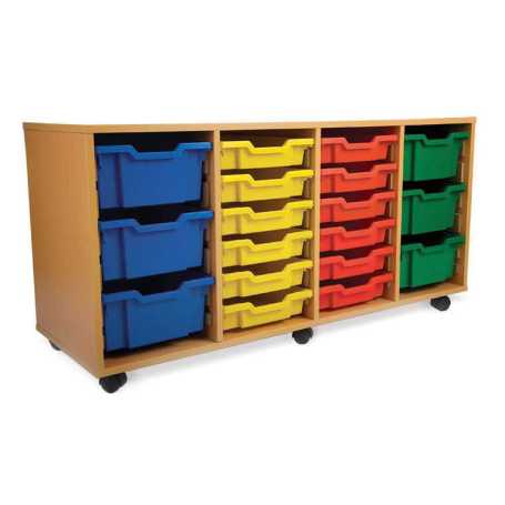 4 Bay Classroom Storage Unit 24  Trays