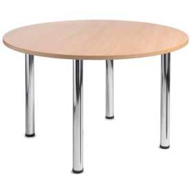 Turin Round Meeting Table with Chrome Legs