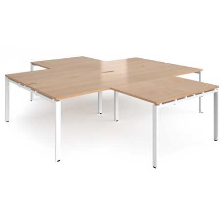 Adapt 4 Desk Cluster with Return Desks