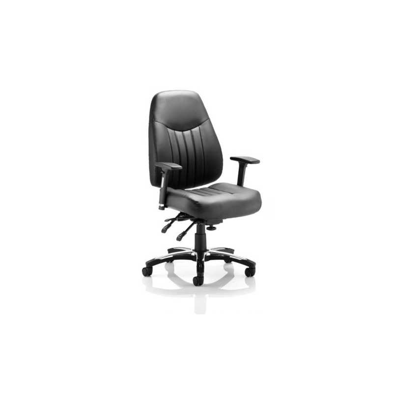 Barcelona Deluxe 24 Hour Office Chair, Barcelona Deluxe Black Leather Operator Chair
