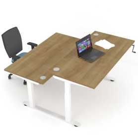 Crank Handle Height Adjustable Desk Single Wave