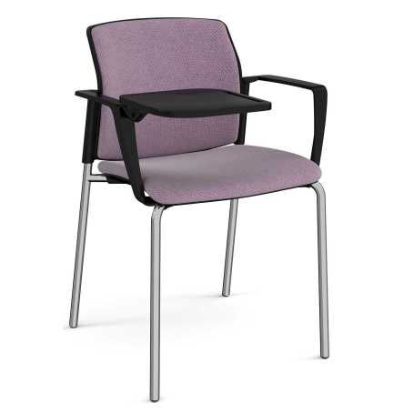 Unison Four Upholstered Chair with Writing Tablet
