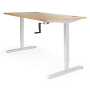 Crank handle table for wheelchair use.
