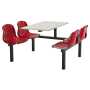Harvey Fast Food Seating Unit 4 seat with Red seats