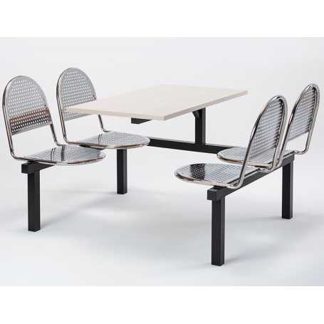 Lucas Chrome Metal Fast Food Canteen Seating