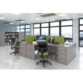 Atmos 4 Person Cluster Desks Panel End
