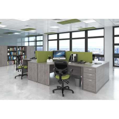 Atmos 4 Person Cluster Desks Panel End