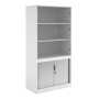 System Combination Tambour Cupboard and Glass Fronted Bookcase