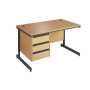 Maestro Contract 25 Desk Cantilever Frame & 3 Drawer Pedestal