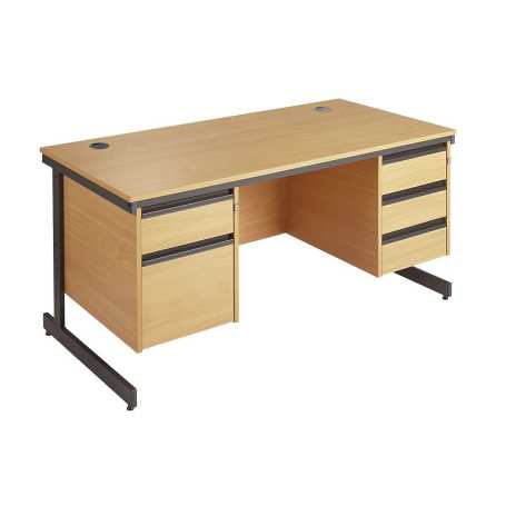 Maestro Contract 25 Straight Desk with Double Pedestal