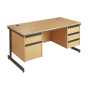 Maestro Contract 25 Straight Desk with Double Pedestal