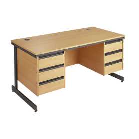 Maestro Contract 25 Desk Cantilever Frame 3 & 3 Drawer Pedestal