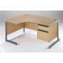 Ergonomic Radial Desk LEFT HAND with Cantilever Frame & 2 Drawer Pedestal 