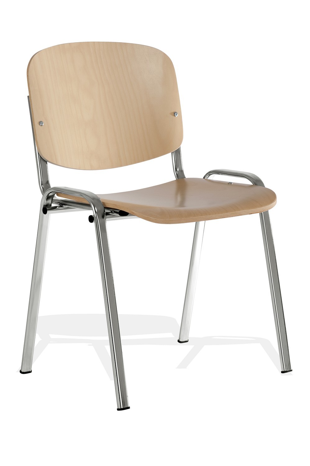 taurus wooden stacking chair with chrome frame
