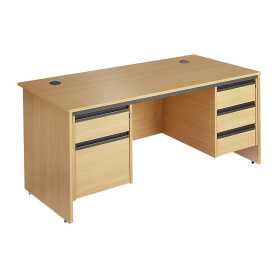 Contract 25 Panel End Straight Desk with 2 & 3 Drawer Pedestal