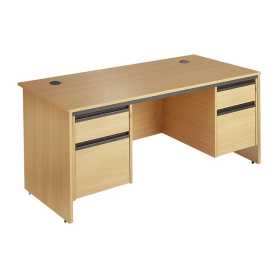 Contract 25 Panel End Desk with 2 & 2 Drawer Fixed Pedestals