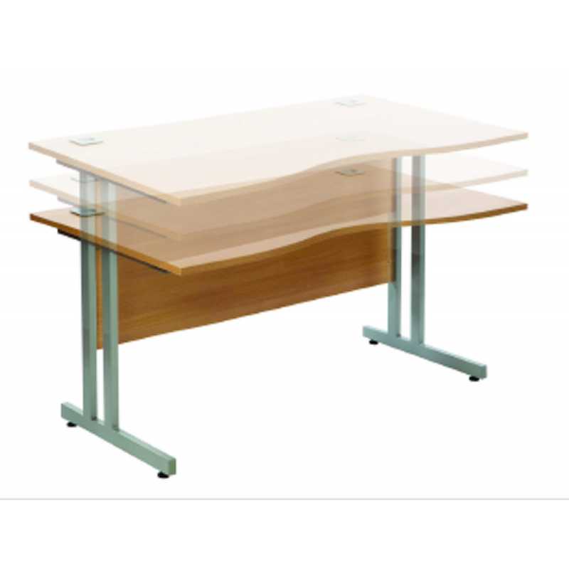 double wave height adjustable office desk