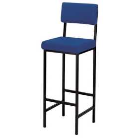 High Stool with Upholstered Seat & Back Support